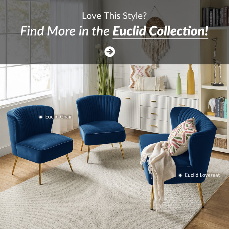 Etta Avenue™ Euclid Velvet Accent Chair with Metal Legs & Reviews